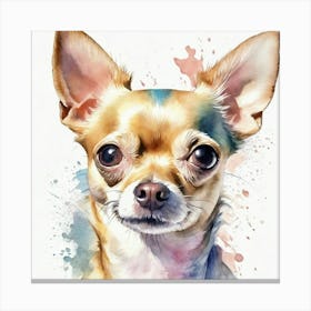 Chihuahua Watercolor Painting Canvas Print