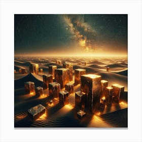 Golden City In The Desert Canvas Print