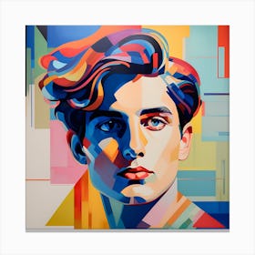Head And Shoulder Portrait Of A Young Man Bauhaus Style Canvas Print
