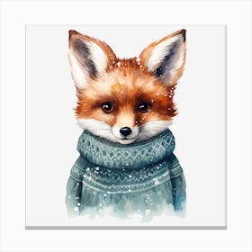 Fox In A Sweater 1 Canvas Print
