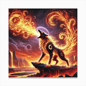 Yang Fire Wolf Flame Howl 1 Toile