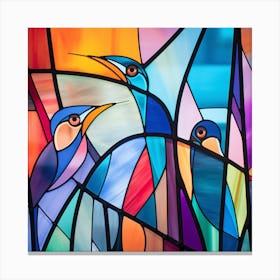 Stained Glass Birds Canvas Print