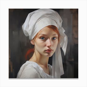 Portrait Of A Young Woman Canvas Print