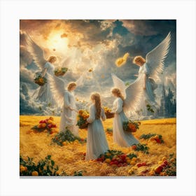 Angels In The Field Canvas Print