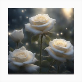 White Roses Canvas Print