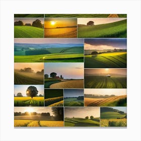 Collage Of Fields Canvas Print