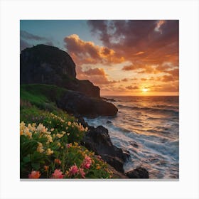 Sunset At The Beach Canvas Print