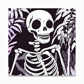 Spooky Skeleton In The Forest Canvas Print