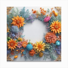 Flowers In A Frame Canvas Print