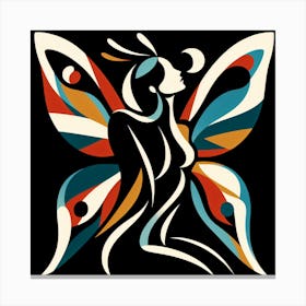 Colourful Abstract Woman with Butterfly Wings Canvas Print