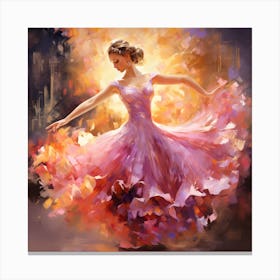 Dancer In Pink Dress Canvas Print