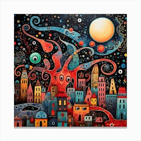 Octopus City 2 Canvas Print