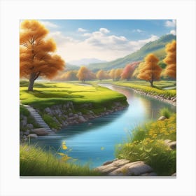 Autumn Landscape With Trees Canvas Print