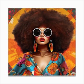 The 70s Inspired Fashion Stylish AfroArt 1 Canvas Print