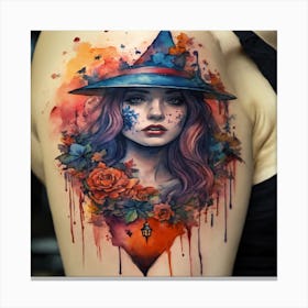 Witch Tattoo Canvas Print