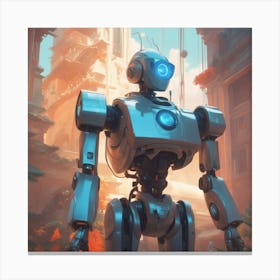 Robot In The City 7 Canvas Print