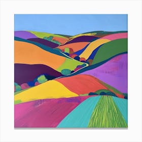 Colourful Abstract The South Downs England 2 Canvas Print