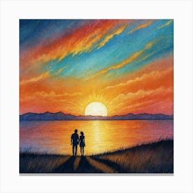 Sunset Couple Canvas Print