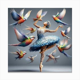 Ballet Dancer With Birds 1 Canvas Print