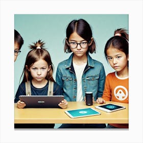 Children Using Tablets Canvas Print