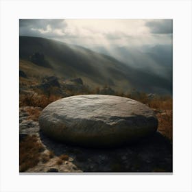 Rock On Top Of Mountain Canvas Print