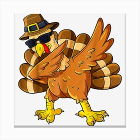 Funny Thanksgiving Cute Dabbing Turkey Men Women Boys Girls Canvas Print