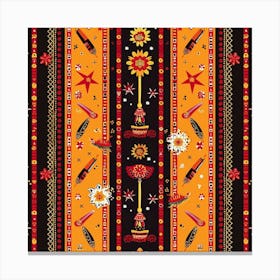 Navratri Themed Banner Texture With Dandiya Stic 17184 Canvas Print