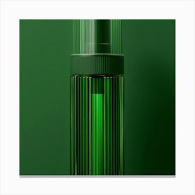 Green Bottle On A Green Background Canvas Print