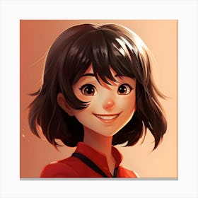 Portrait Of A Girl Anime 2 Canvas Print