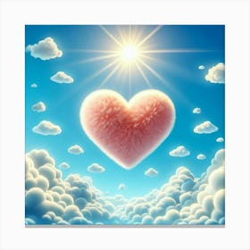 Furry Red Heart Cloud Canvas Print