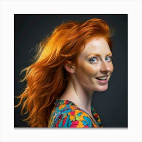 Portrait Of A Woman With Red Hair 2 Canvas Print