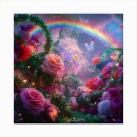 Rainbows In The Garden Canvas Print