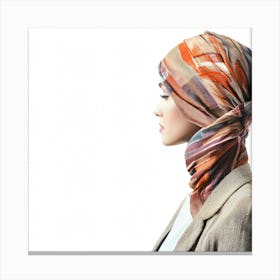 Muslim Woman Wearing A Scarf Canvas Print