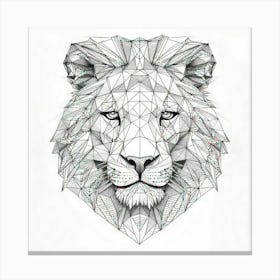 Geometric Lion Head Canvas Print