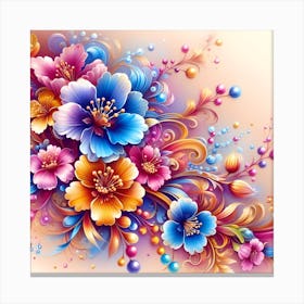 Colorful Flowers Wallpaper 1 Canvas Print