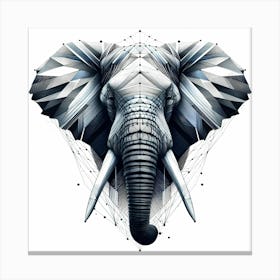 Elephant Head - Abstract Line Art Illustration 59 Canvas Print