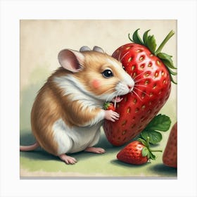 Strawberry Hamster 2 Canvas Print