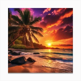 Sunset At The Beach 198 Canvas Print