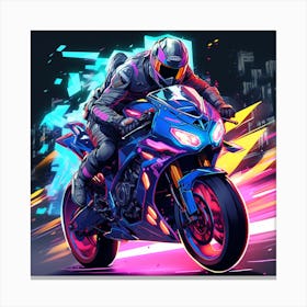 Motorcycle Rider 4 Canvas Print