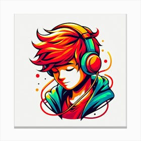 Boy With Headphones 2 Canvas Print