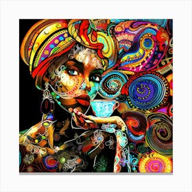 Coffees Swirl - Coffee Queen Canvas Print