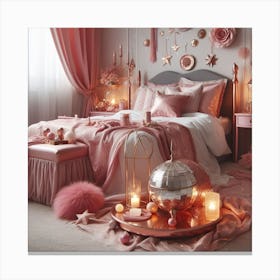 Pink Bedroom Decor Canvas Print
