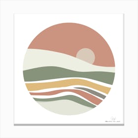 Sunset In A Circle.A fine artistic print that decorates the place. 1 Canvas Print