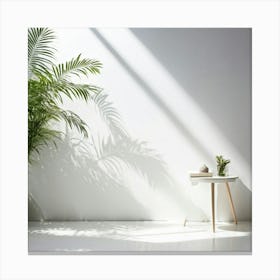 Nature Pattern White Sunshine Overlay Elegant Fern Abstract Blank Light Natural Room Pla (13) Canvas Print