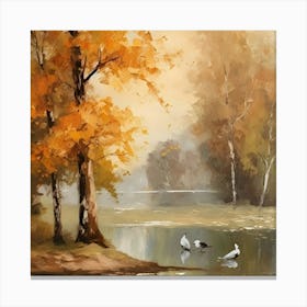 Autumn By The Lake 1 Canvas Print