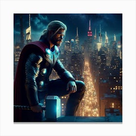 Thor In The City 1 Canvas Print