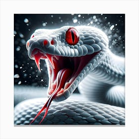 White Snake With Red Eyes 1 Canvas Print