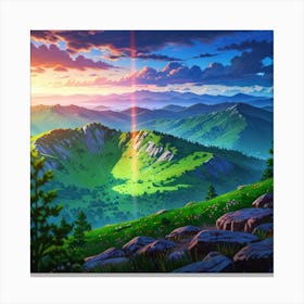 Sunset Over The Mountains Canvas Print