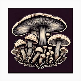 Mushrooms In The Forest 31 Canvas Print