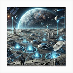 A Futuristic Science Fiction Depiction Of The Luna 1 Canvas Print